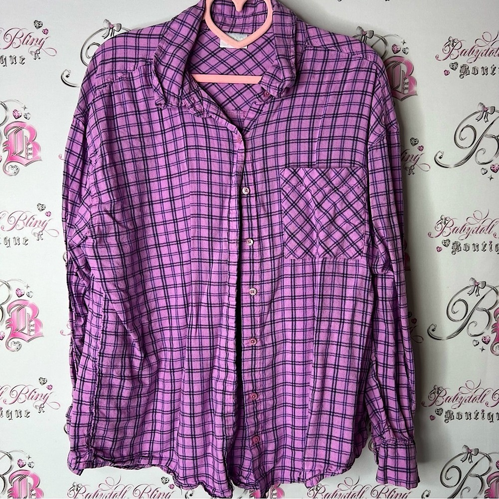 Abound button up Purple Casual Button Down Shirt Gingham